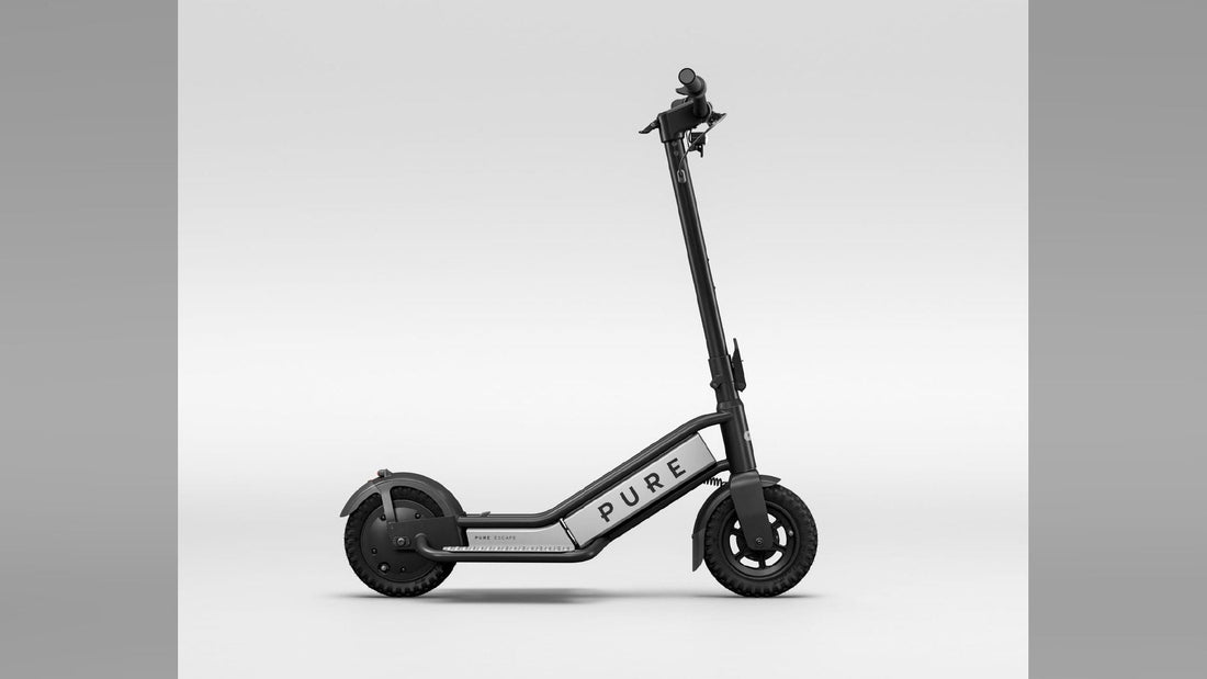 Side view of a Pure Escape electric scooter