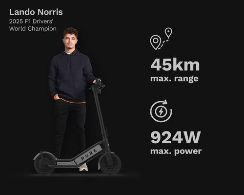 Pure Electric Scooter Black & Gunmetal Escape