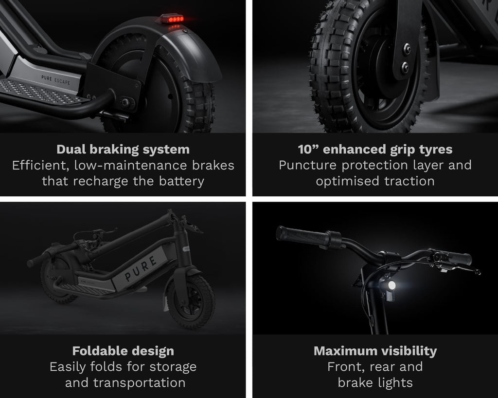 Pure Electric Scooter Black & Gunmetal Escape