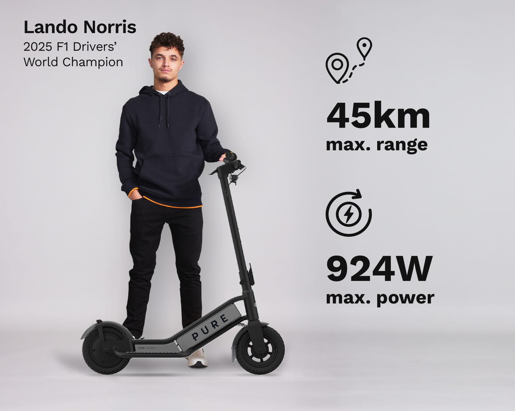 Pure Scooter Black & Gunmetal Escape