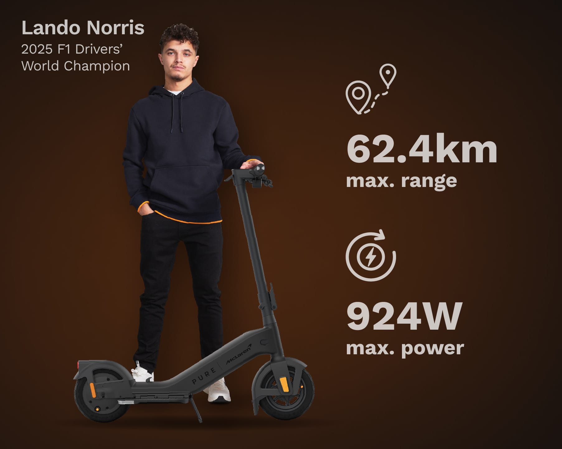 Pure Scooter Black Pure x McLaren Black